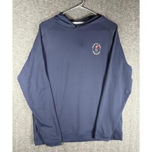 Peter Millar Shirt Mens Large Navy Blue Pullover Hoodie 124th US Open Pinehurst